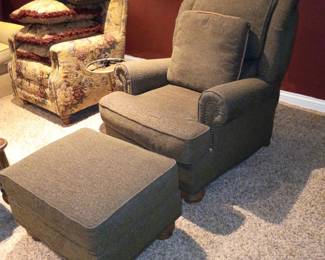 Arm chair with ottoman, nice detail