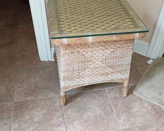 Glass top on two side tables