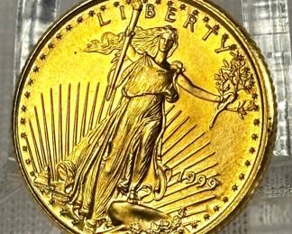 1999 1/10 oz $5 American Gold Eagle Bullion Coin