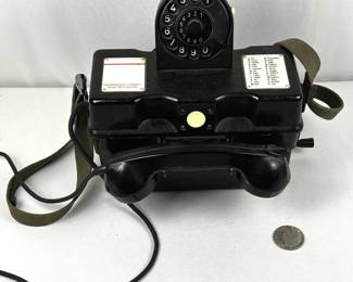 Vintage 1950's Cold War Era German Army Field Phone FF-OB/ZB Bundeswehr Standard Elektrik Lorenz WORKS