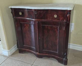 Mahogany marble top cabinet