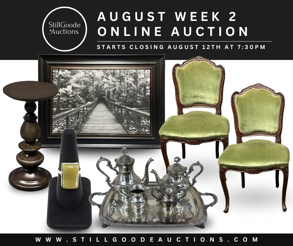 Artwork, Sterling silver, jewelry, furniture, antiques, lighting, designer handbags, tools, Louis Icart prints, antique coins, Keurig, vintage Little Golden Books, pet supplies, milk glass, and more!