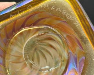 Signature on hand blown vase