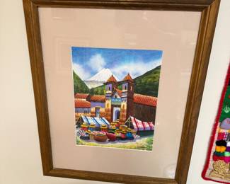 beautiful colorful art in wood frame