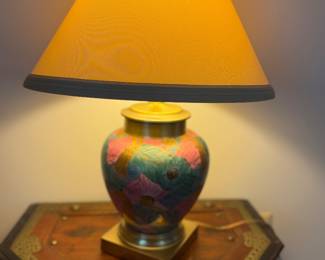 Enamel brass lamp