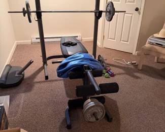 Workbench, some weights, some hand weights nice condition