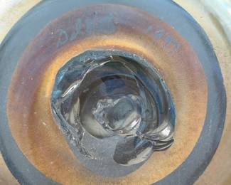 Signed  Art glass vase
