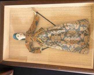 Wayang Golek Female stick puppet (one of two) 