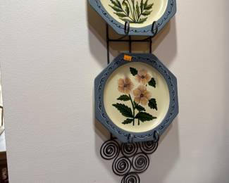 hand painted plates and Hanger