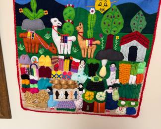 scenic colorful peruvian wall hanging