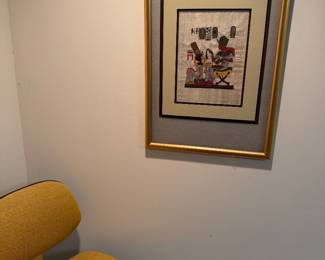 Enbroidered art work nicely framed