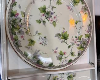 Lenox cake plate and knife