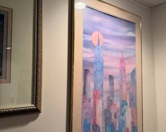 colorful print in large frame