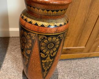 large floor vase with gilded design