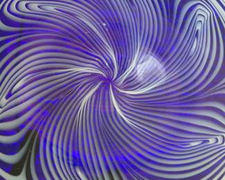 Cobalt blue swirl shallow bowl