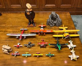 Assorted Metal and Plastic Display Airplanes w/ Sculptures