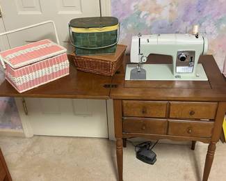 Vintage Kenmore Sewing Machine w/ Supplies
