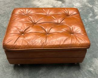 Leather Chesterfield Footstool