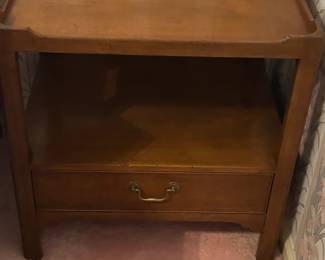 Vintage Two-Tier Wood Nightstand