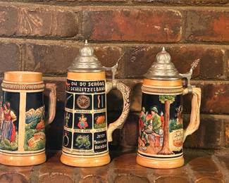 Vintage German Ceramic Beer Steins