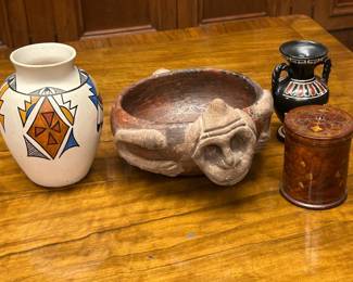 Terracotta Bowl and Collectible Pieces