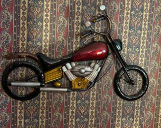 Metal Motorcycle Wall Art Sculpture