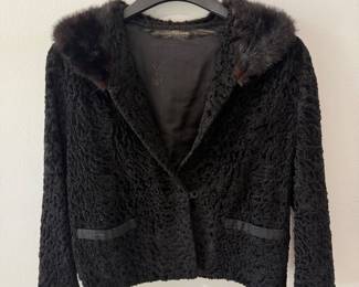 Lamb’s wool with mink collar jacket