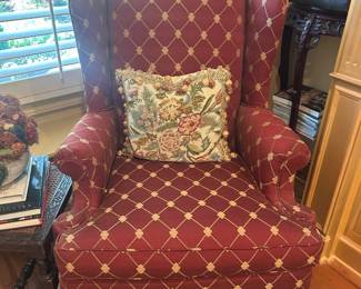 Pair of wing back chairs 