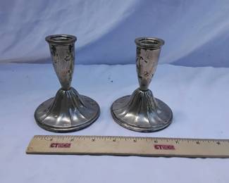 Pair Of Weighted Sterling Silver Candlesticks