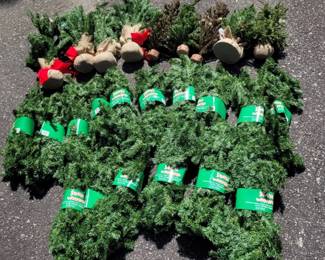Lot of Artificial Holiday Greenery