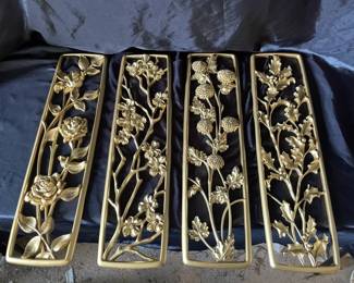 Vintage Plastic Syroco Four Seasons Wall Plaques