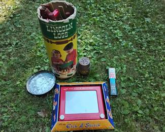 Small Lot Of Vintage Toys Including An Etch A Sketch