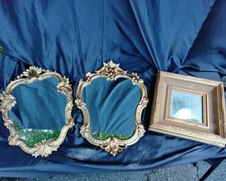 Lot Of 3 Gold Frame Mirrors