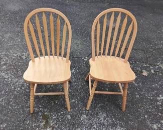 Two Wooden Kitchen Chairs