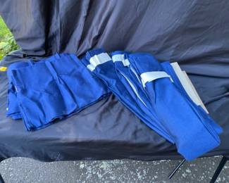 Vintage Blue Pinch Pleat Curtains And Valences