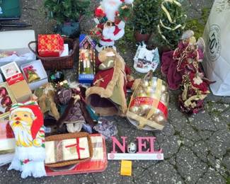 Lot of Christmas Decor Including Santas