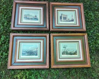 Four Vintage Framed Landscape Prints