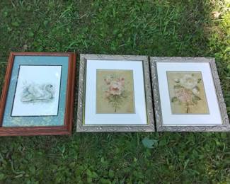 Two Contemporary Prints And Watercolor Painting