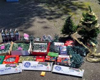 Lot of Christmas Lights and 2 Small Trees