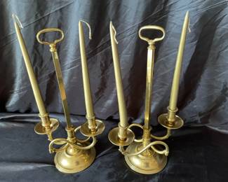 Pair Of Brass Candelabras
