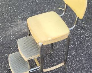 Vintage Yellow Kitchen Stool