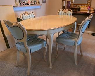 Table is 5'x42" plus two leaves that are 17" each.