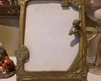 Antique Art Nouveau Brass Frame.