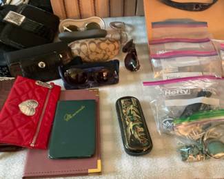 Wallets, glass cases