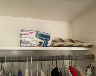 Shoes, hairdryer