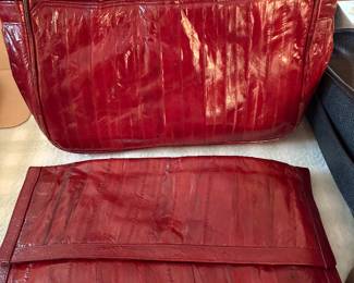 Eel shoulder bag and clutch