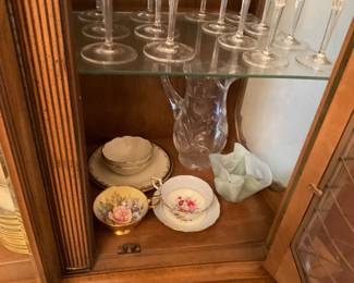Vintage teacups, pitcher