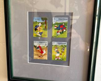 Disney golf stamps framed