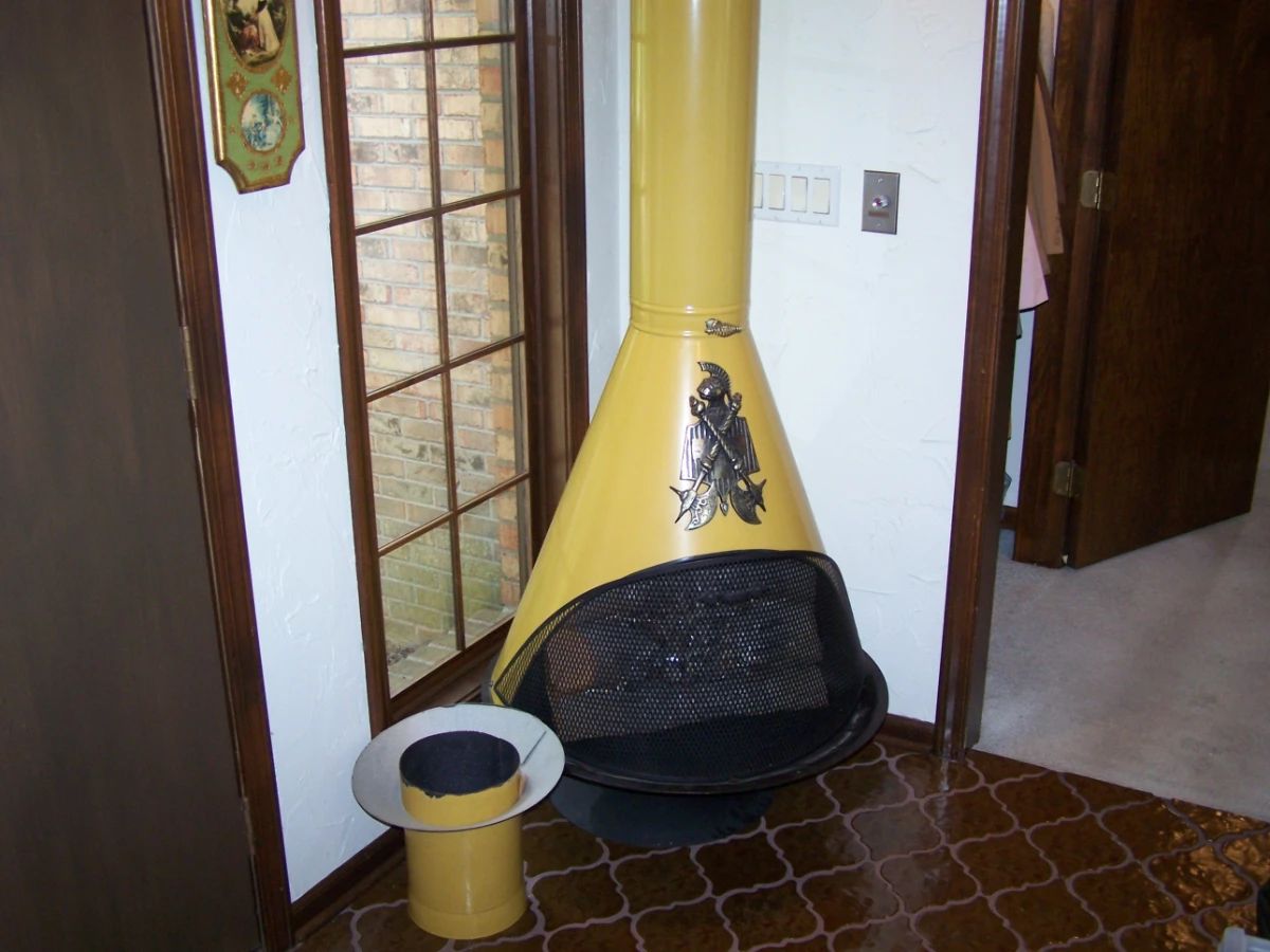 MCM YELLOW FIREPLACE-HEATER