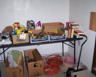 TABLE OF MISC, IN THE GARAGE